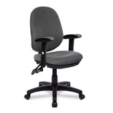 Nautilus Designs Java 200 Medium Back Twin Lever Fabric Operator Office Chair With Height Adjustable Arms Grey - BCF/P505/GY/ADT DD